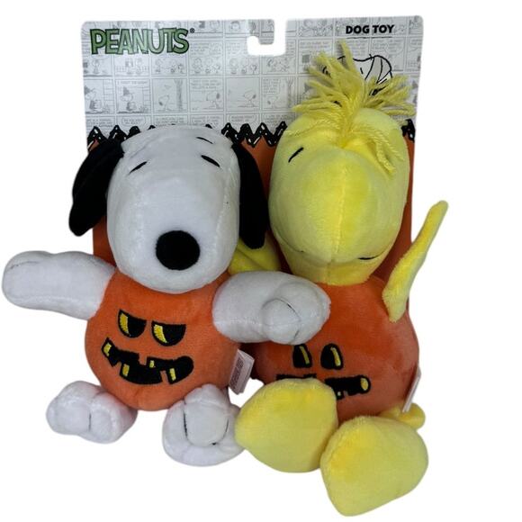 Peanuts Snoopy and Woodstock Halloween Dog Toys Pack of 2 10" Plush Chew Toys - Picture 2 of 6